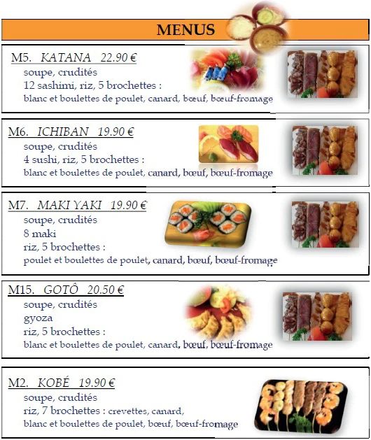 Menu à emporter — Le Shogun (8)